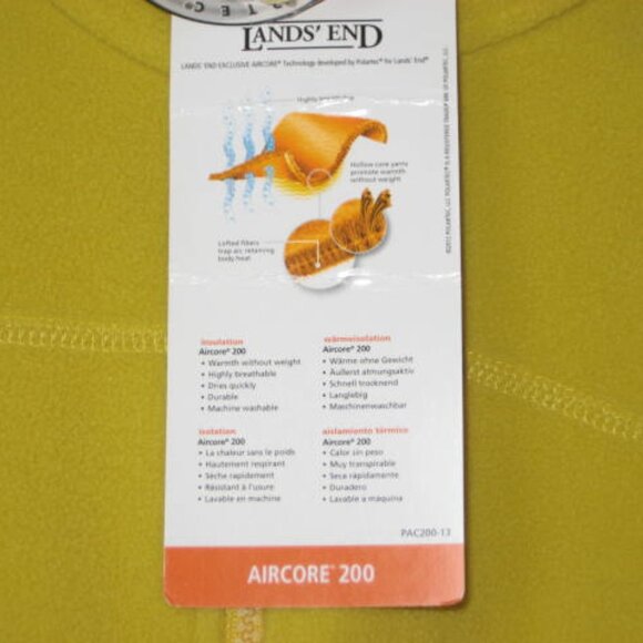 NWT Lands' End Polartec Aircore 200 Fleece Jacket LP Yellow Gold Full Zip Petite - Picture 7 of 14